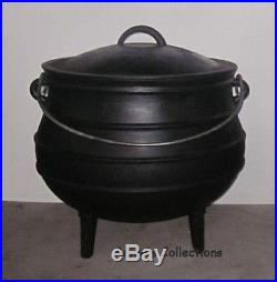 Cast Iron Potjie Pot Cauldron Sz 4 Outdoor Survival Gypsy10 qt Kettle Rituals