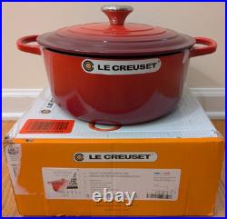 Cast Iron Round Dutch Oven, Size 5.5 Qt, In Red/Cerise, New, By Le Creuset