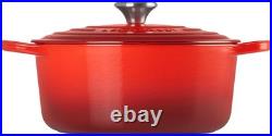 Cast Iron Round Dutch Oven, Size 5.5 Qt, In Red/Cerise, New, By Le Creuset