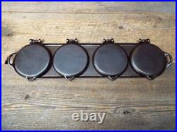 Cast Iron S MFG Co, New York 4 Section Flop/ Pancake Griddle, Restored