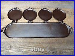 Cast Iron S MFG Co, New York 4 Section Flop/ Pancake Griddle, Restored