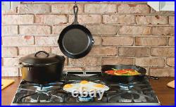 Cast Iron Seasoned 5-Piece Cookware Set 8 Skillet 10.5Griddle & 5QT Dutch Oven