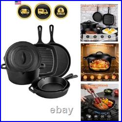 Cast Iron Set 6 Piece, PFAS-Free, Pre-Seasoned Pots and Pans Set