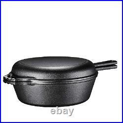 Cast Iron Skillet Cast Iron Pots and Pan Sets 3 Quart Pre-Seasoned Cast Iron