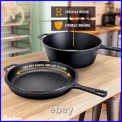 Cast Iron Skillet Cast Iron Pots and Pan Sets 3 Quart Pre-Seasoned Cast Iron