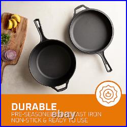 Cast Iron Skillet Cast Iron Pots and Pan Sets 3 Quart Pre-Seasoned Cast Iron