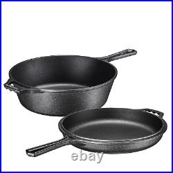 Cast Iron Skillet Cast Iron Pots and Pan Sets 3 Quart Pre-Seasoned Cast Iron