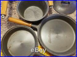 Cast Iron Skillet Pans Set withlids Dutch oven Vintage Finger Hunt Cookware Set