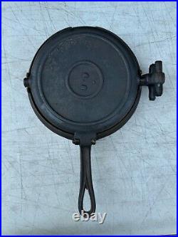 Cast Iron Waffle Maker, Circa 1800s, Flip Flop Style, Size 8/9, Low Base, 2-pc