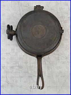 Cast Iron Waffle Maker, Circa 1800s, Flip Flop Style, Size 8/9, Low Base, 2-pc