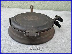 Cast Iron Waffle Maker, Circa 1800s, Flip Flop Style, Size 8/9, Low Base, 2-pc