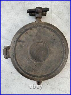 Cast Iron Waffle Maker, Circa 1800s, Flip Flop Style, Size 8/9, Low Base, 2-pc