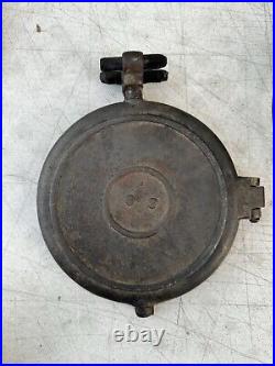 Cast Iron Waffle Maker, Circa 1800s, Flip Flop Style, Size 8/9, Low Base, 2-pc