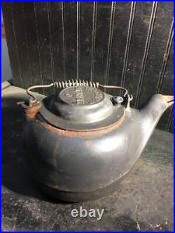 Cast Iron Wagner Ware Teapot Small Tea Kettle Pot Wire Handle Sidney Ohio