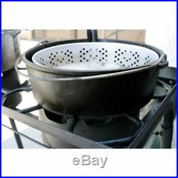 Cast iron pot deep fryer basket lid outdoor cook steam boil camp 7.5 qt oven