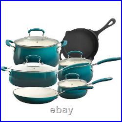 Ceramic Cookware Set Non-stick Cast Iron Pots Frying Pans Sauce Dutch Oven 10-Pc
