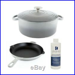 Chantal Enamel 10-inch Cast Iron Cookware with Dutch Oven and Cleaner Bundle