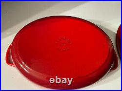 Cherry Red Le Creuset 4.5 QT Dutch Oven Cast Iron Pot Withlid OVAL # 27