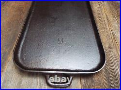 Chicago HDWE FDRY Co. Favorite #9 Cast iron Long Griddle, Restored