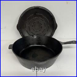 Chicago Hardware #8 Cast Iron Chicken Fryer With Lid Clean Seasoned 11 x 3.5