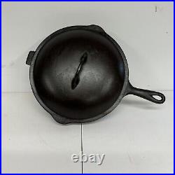 Chicago Hardware #8 Cast Iron Chicken Fryer With Lid Clean Seasoned 11 x 3.5