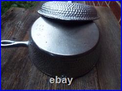 Chicago Hardware Foundry Hammered Plated Cast iron Chicken Fryer Set, Restored