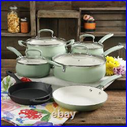 Classic Belly 10 Piece Ceramic Non-stick and Cast Iron Cookware Set Mint NEW