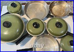 Club Avocado Green Pot & Pan Set 12 Pieces 5 Pots With Lids & 3 Pans