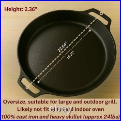 Colenza Large Cast Iron Skillet 20 Inch, Pre Seasoned Cast Iron Skillet for Cook