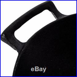 Cookware 14 Inch Cast Iron Wok with Handles and Built in Base Heavy Duty