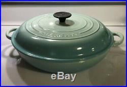 Cool Mint 3.5 Quart #30 LE CREUSET Cast Iron Classic Braiser EUC Light Green