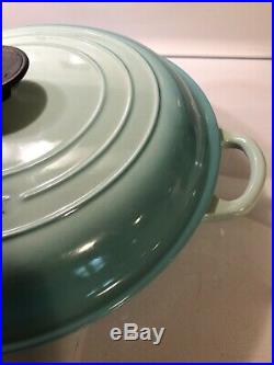 Cool Mint 3.5 Quart #30 LE CREUSET Cast Iron Classic Braiser EUC Light Green