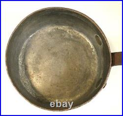 D. H. & M Co. ANTIQUE/Vtg COPPER & Tin SAUCE Saute PAN (946) Long CAST IRON Handle