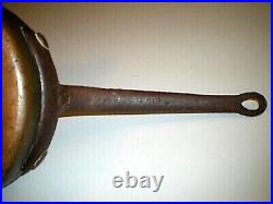 D. H. & M Co. ANTIQUE/Vtg COPPER & Tin SAUCE Saute PAN (946) Long CAST IRON Handle