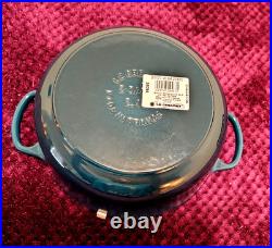 DEEP TEAL -DTE Le Creuset Signature Cast Iron 3.5 Quart Sauteuse Dutch Oven NIB