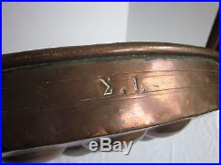 Danish Aebleskiver Pan 1800s Antique Copper Pan Large Signed 23 Wide