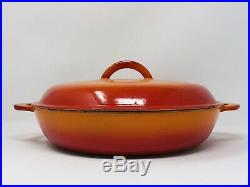 Descoware Enameled 12 Skillet Double Handle Flame Orange/Red Cast Iron Cookware