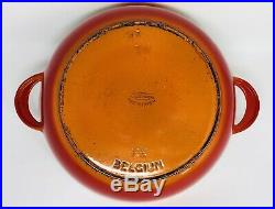 Descoware Enameled 12 Skillet Double Handle Flame Orange/Red Cast Iron Cookware