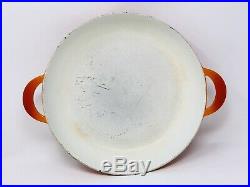 Descoware Enameled 12 Skillet Double Handle Flame Orange/Red Cast Iron Cookware