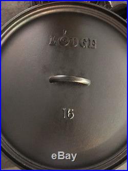 Discontinued Huge Lodge 16 Cast Iron Dutch Oven