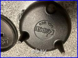 Discontinued LODGE #6 Cast Iron Camp Dutch Oven 1Qt 3 Leg Kettle with Lid