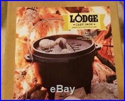 Discontinued Lodge #6 Cast Iron Camp Dutch Oven 1 Quart 3 Leg Kettle + Lid box