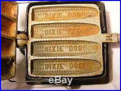 Dixie Mfg & Sales Co, Kansas City MO Corn Dog Waffle Cast Iron Needs Cleaning