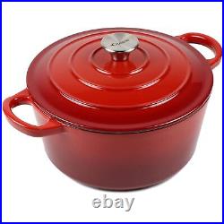 Dutch Oven Enameled Cast Iron Pot Cocotte with Dual Handle and Cover Casser