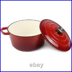 Dutch Oven Enameled Cast Iron Pot Cocotte with Dual Handle and Cover Casser