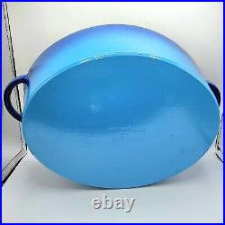 Dutch Oven Staub Basix Enameled Cast Iron Oval Blue 6 Qt #31 Made In France