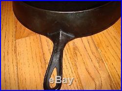 ERIE Cast Iron 12 SKILLET Pre-GRISWOLD Circa 1865-1909 PN 719 With Heat Ring