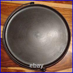 ERIE Cast Iron Bailed Handled Griddle #12 (P/N 741), circa 1883, Fully Restored