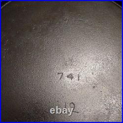 ERIE Cast Iron Bailed Handled Griddle #12 (P/N 741), circa 1883, Fully Restored