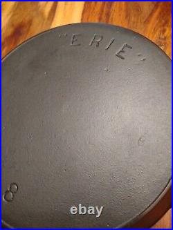 ERIE Cast Iron Skillet #8, 2nd Series, Heat Ring, circa late 1880s